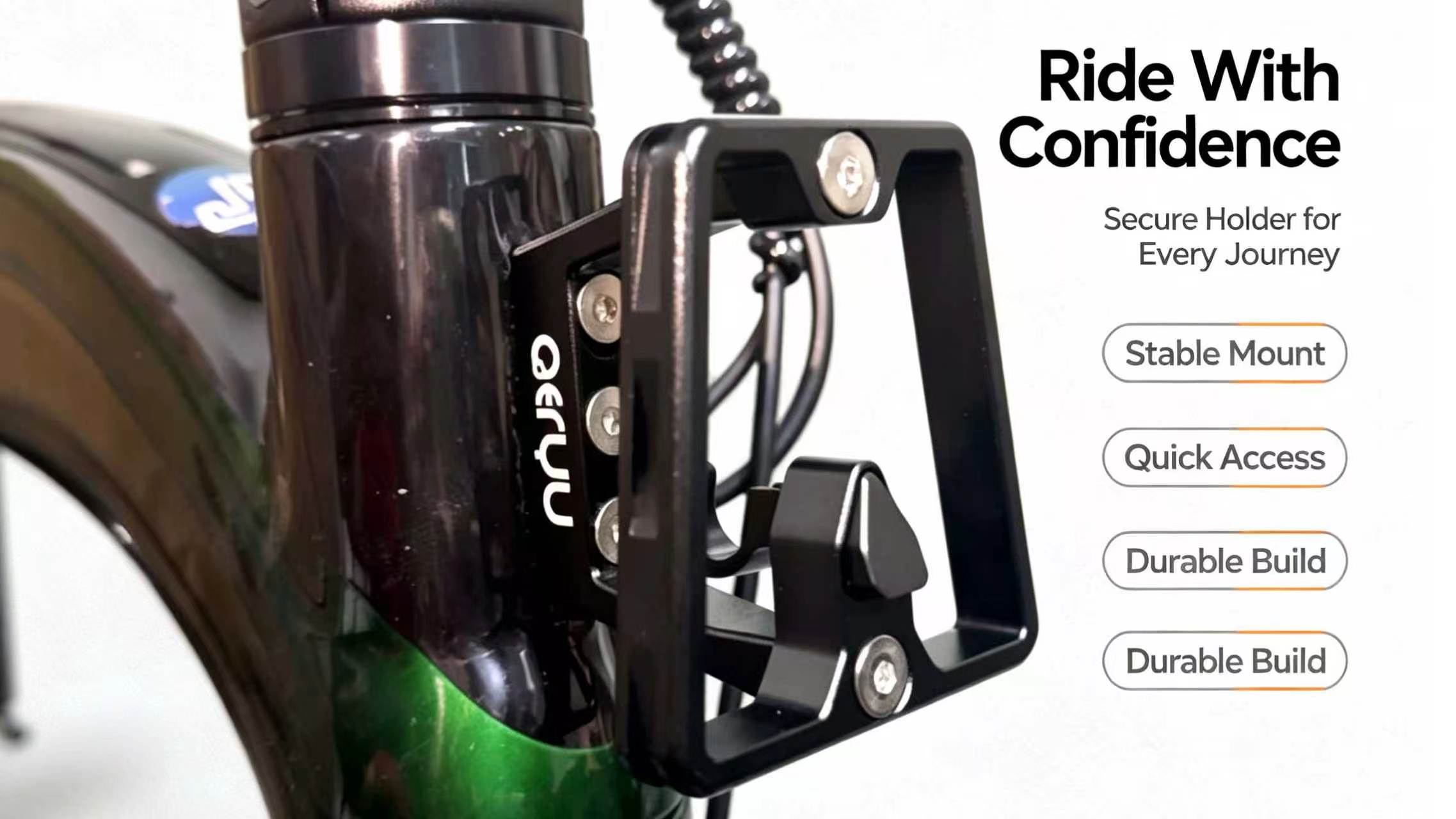Phone, power bank, earbuds — don't want to carry a single thing on your back? Clip a bag to your front end and go.